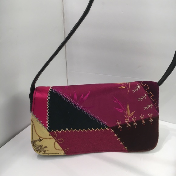 Handbags - ❤️ Asian Burgundy Stitched Evening Baguette Bag